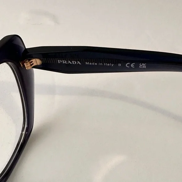💯- New- Authentic Prada PR18WV 08Q101 Eyeglasses Dark Blue Crystal Cat E…